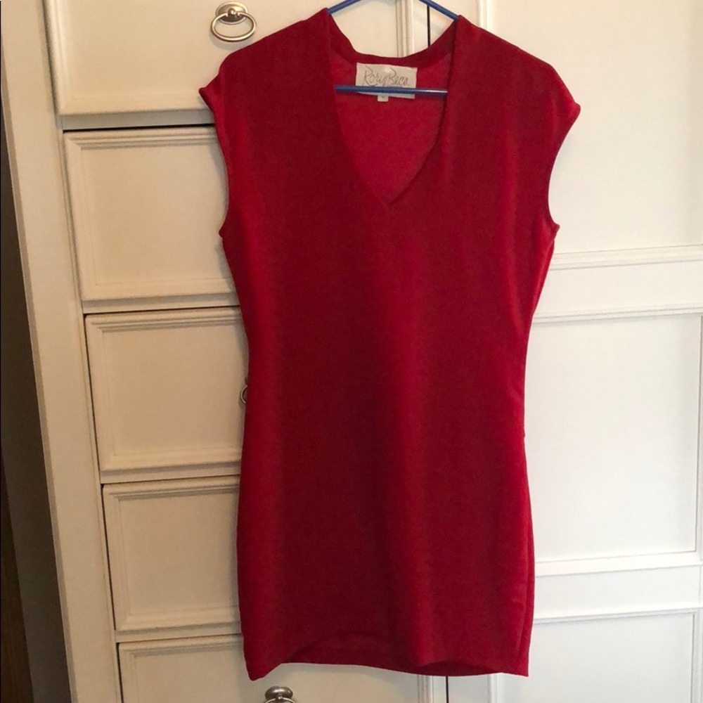 Red mini dress